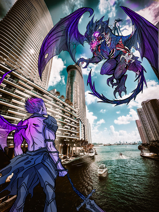 Miami Zombie Dragon (Canvas)
